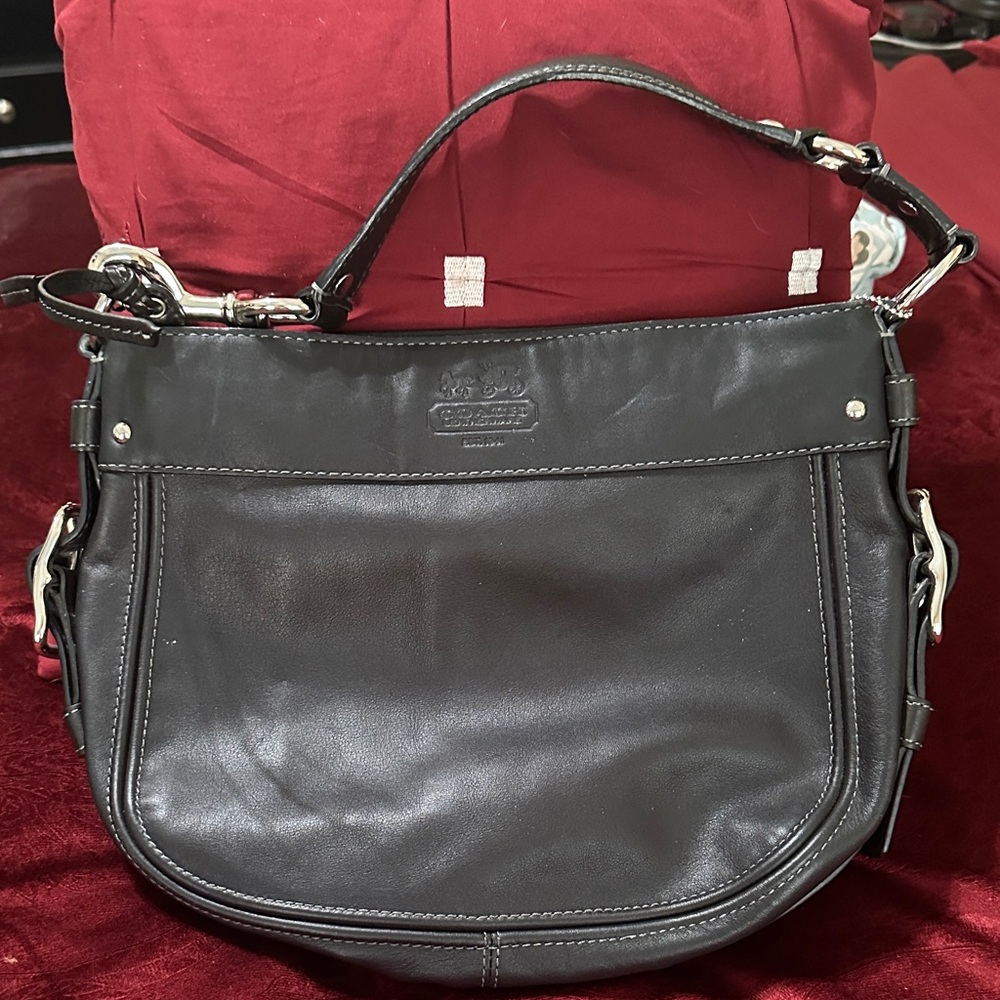Coach black Leather Shoulder Bag